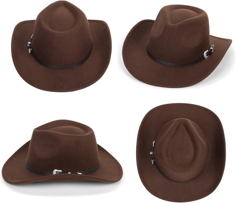 Vikodah Kids Wide Brim Western Cowboy Cowgirl Hat - Boys Girls Felt Fedora Hats for 2-6 Years - Image 5